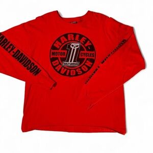 Men’s colorful Harley Davidson Bayside Portsmouth VA long sleeve graphic shirt